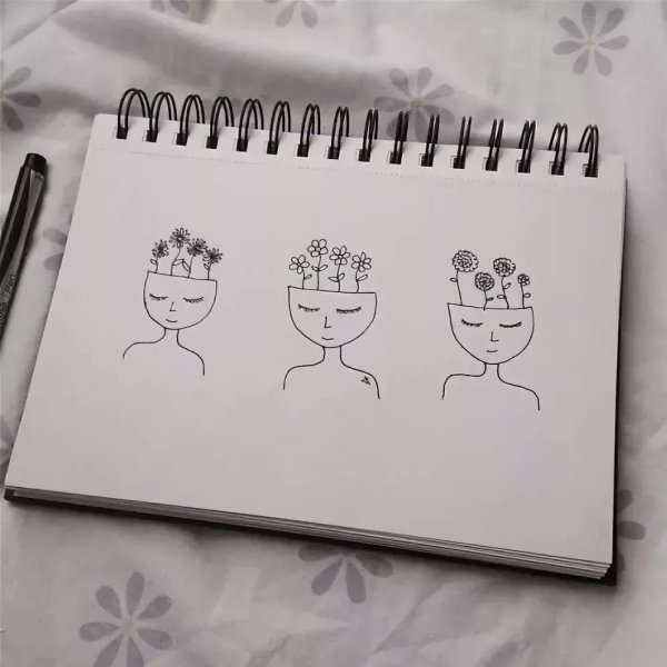 Рисунки чёрной ручкой