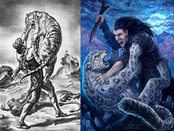 Мцыри Лермонтов битва с Барсом