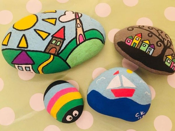 Рисование на камнях для детей