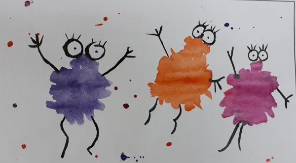 Кляксография техника рисования для детей 1 класс