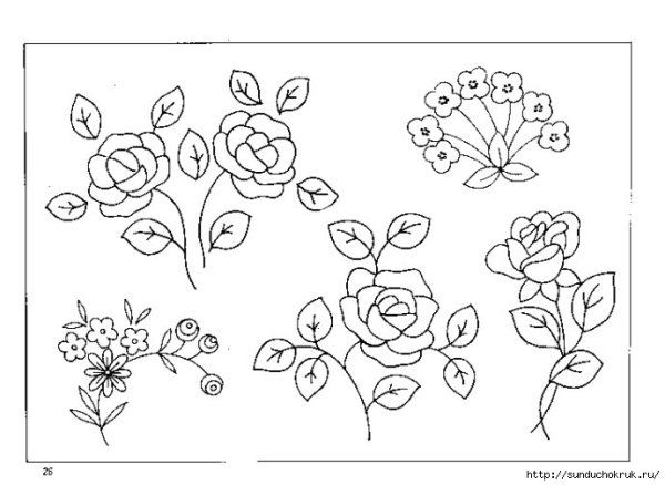 Трафареты цветов для вышивки