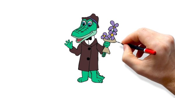 Рисование крокодил Гена