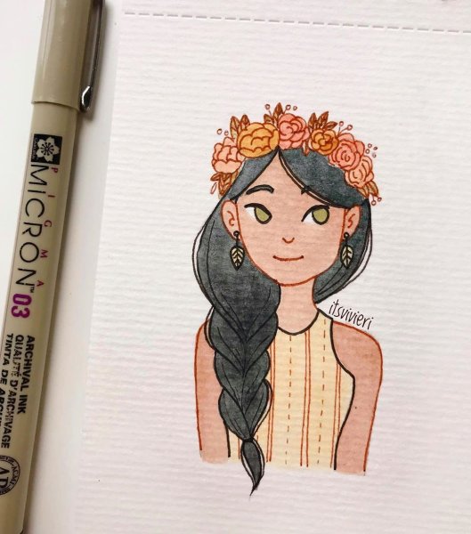 Рисунки для скетчбука лёгкие девочки