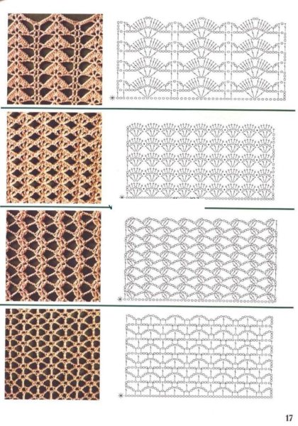 Узор крючком схемы ажурные паучки