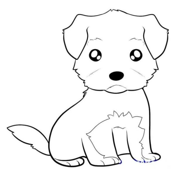 Рисунок щенка для срисовки