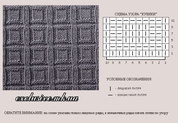 Вязание спицами шахматка узор схема