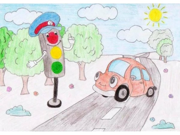 Рисунок на тему безопасная дорога в детский сад