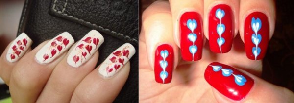 Легкие рисунки на ногтях иголкой