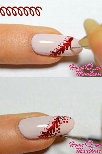 Рисунок иглой на ногтях