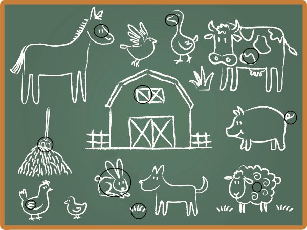 Животные мелом