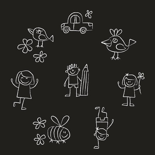 Человечки мелом на доске