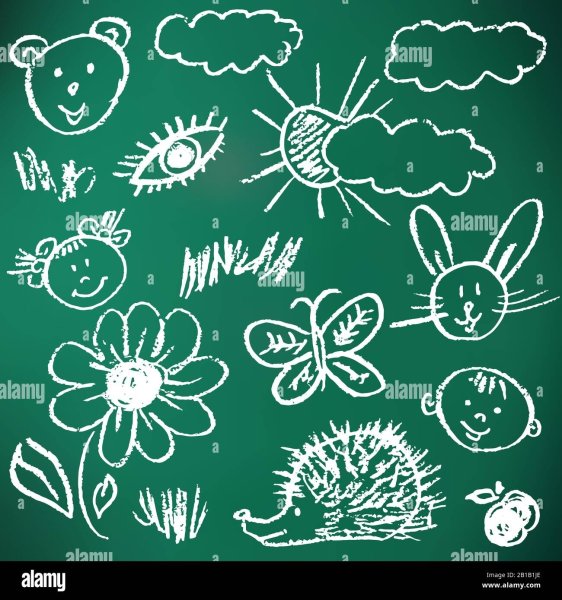 Простые рисунки мелом