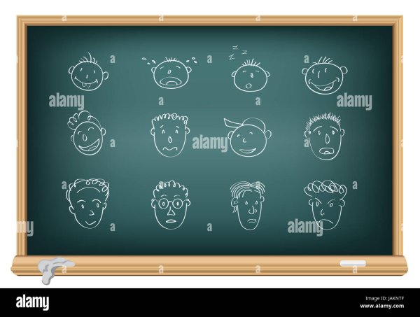 Рожица мелом на доске