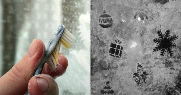 Город на окнах гуашью