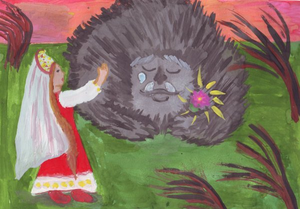 Иллюстрация к сказке Аленький цветочек 4 класс