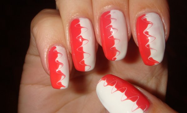 Маникюр белый с черным для начинающих