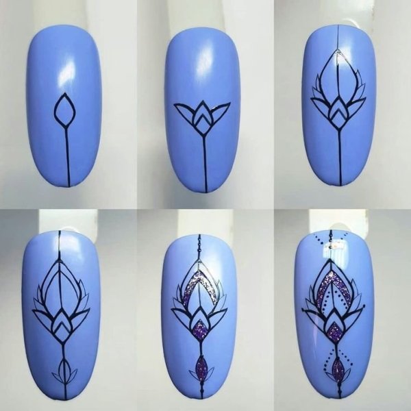 Простые цветочки на ногтях для начинающих