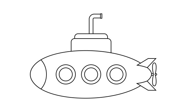 Подлодка трафарет