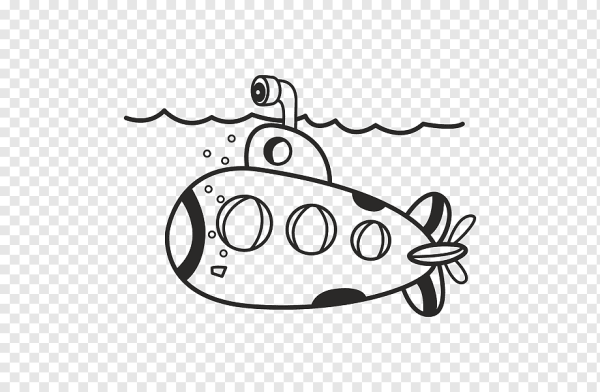 Трафарет подводной лодки для детей
