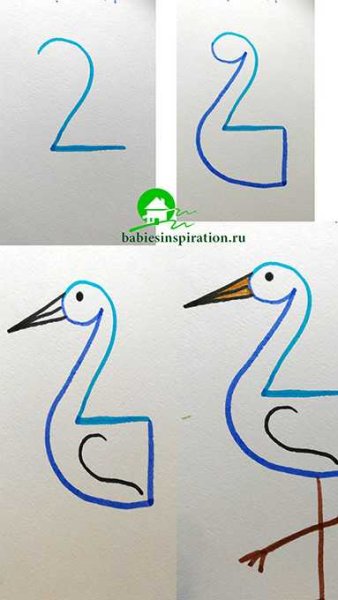 Аист раскраска