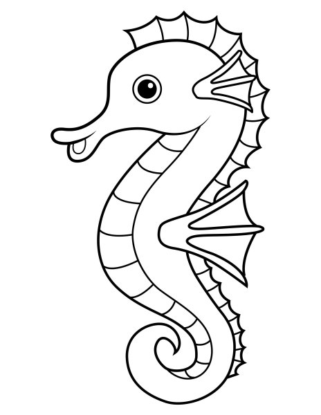Морской конек раскраска для детей