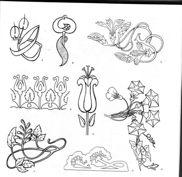 Трафареты в стиле арт нуво