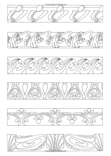 Орнамент ар нуво в полосе