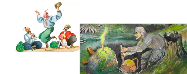 Иллюстрация к сказке Заколдованное место Гоголь