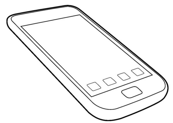 Рисунок для раскрашивания телефон