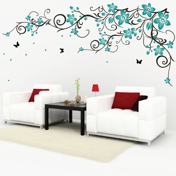 Наклейки на стену на бирюзовую