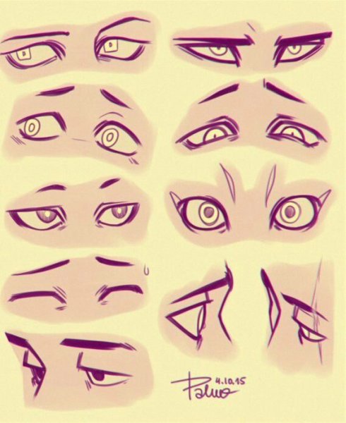 Мультяшный стиль рисования глаз