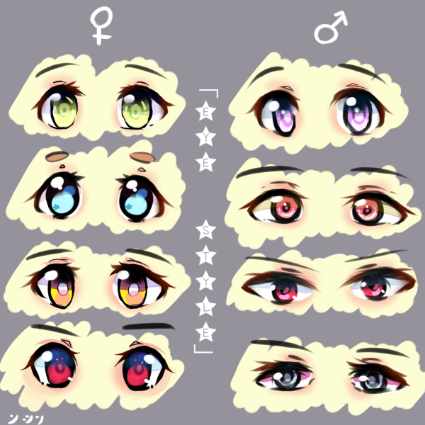 Стилистика рисования глаз