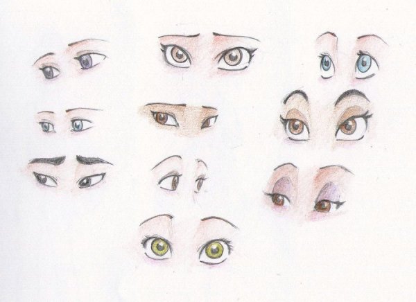 Легкий стиль рисования глаз