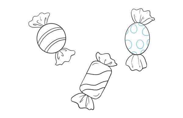 Конфета раскраска для детей