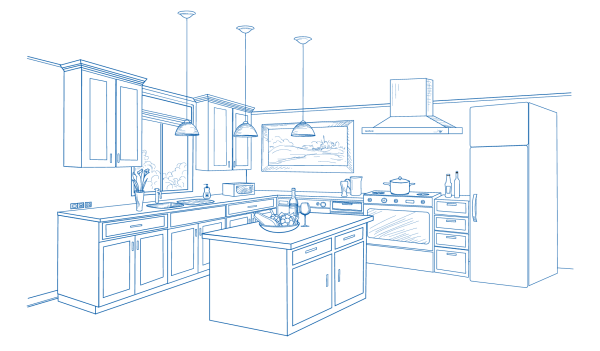 Рисунок кухни легкий