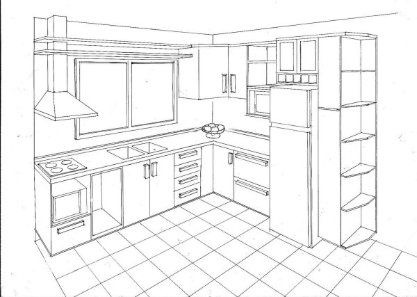 Кухонная мебель раскраска