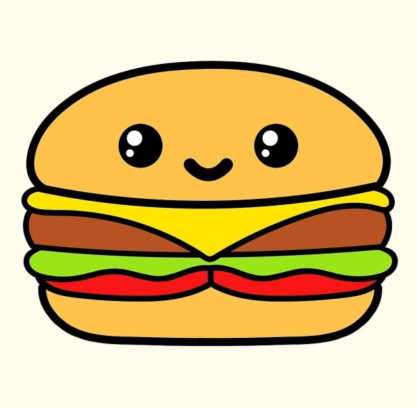 Бургер рисунок легкий