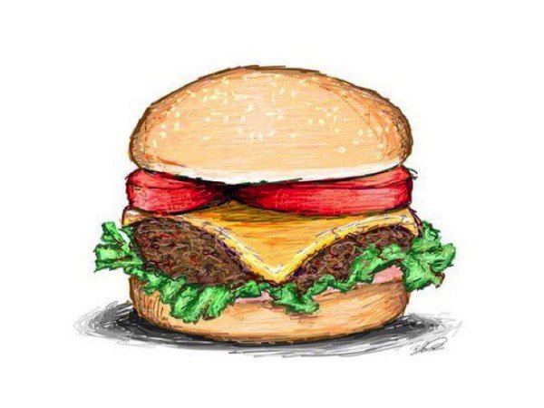Раскраска гамбургер