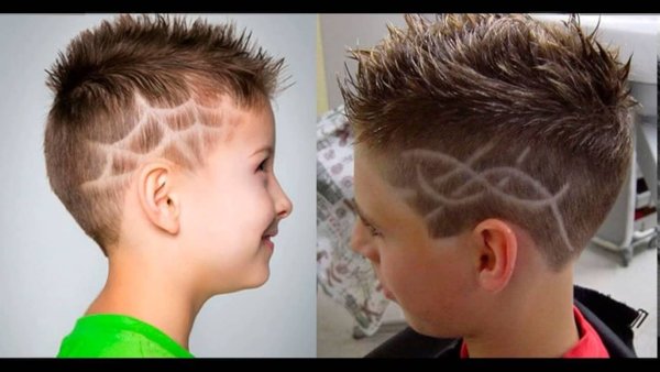 Стрижка с паутинкой для мальчика
