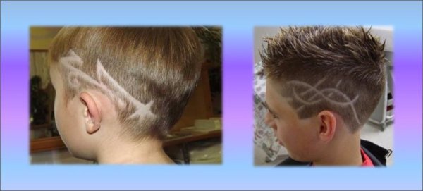 Стрижка для мальчика с узором сбоку