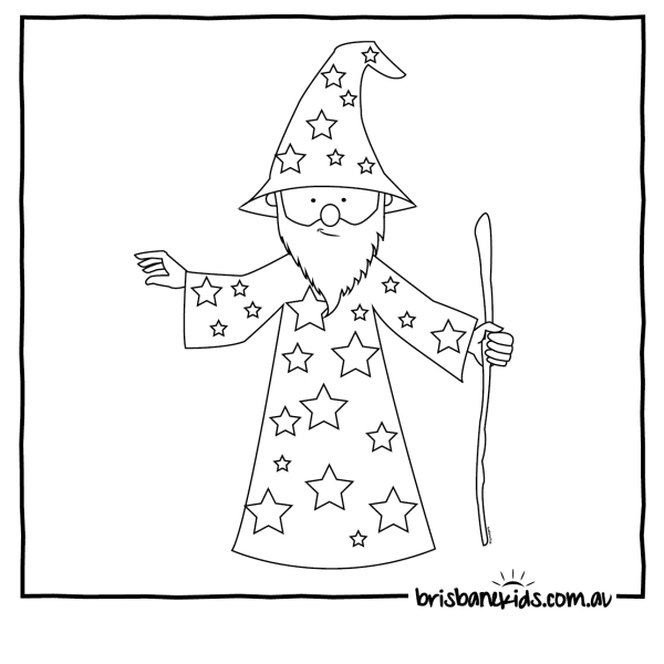 Волшебник раскраска для детей