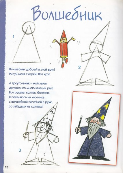 Поэтапное рисование гномика в средней группе