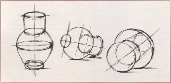 Построение предметов снизу овалы