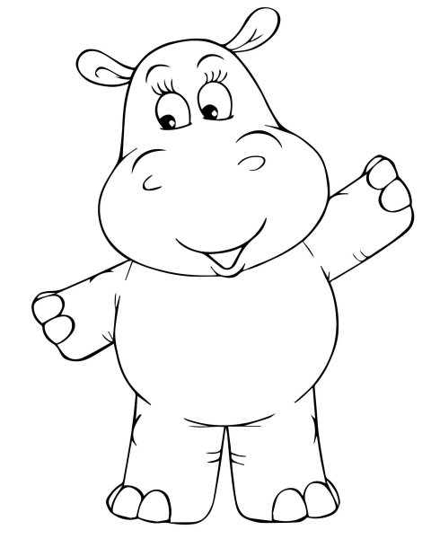 Легкие рисунки бегемотика