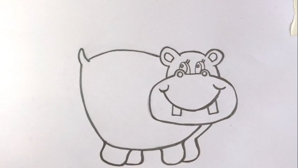 Бегемотик карандашом