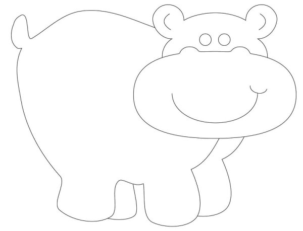 Бегемот рисунок карандашом для детей