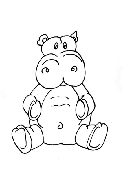 Милый Бегемотик рисунок