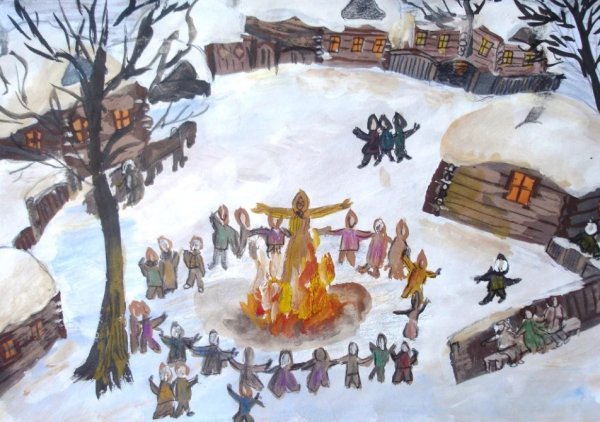 Масленица рисунок