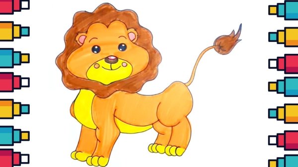 Лев рисунок для детей простой рисунок