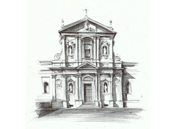 Фасад церкви Санта Сусанна Графика